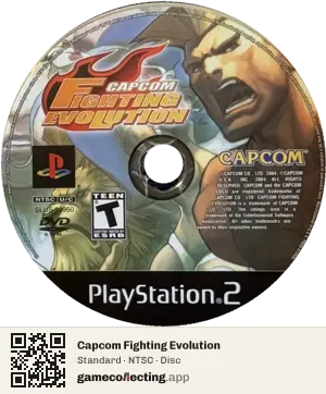 Capcom Fighting Evolution PlayStation 2, NTSC disc