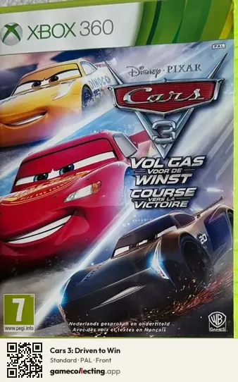 Cars 3: Driven to Win Xbox 360, PAL box front