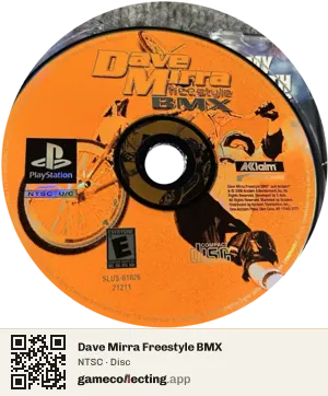 Dave Mirra Freestyle BMX PlayStation, NTSC disc