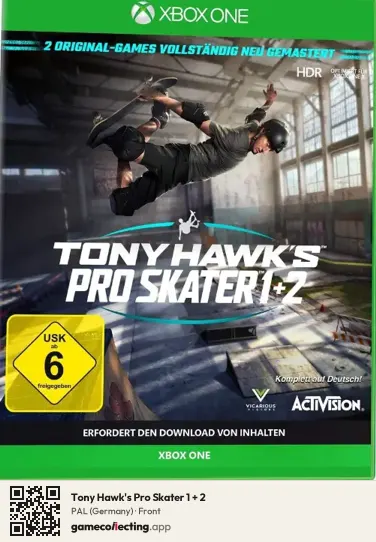 Tony Hawk's Pro Skater 1 + 2 Xbox One, Germany box front