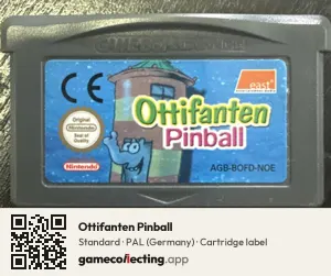 Ottifanten Pinball Game Boy Advance, PAL cartridge label
