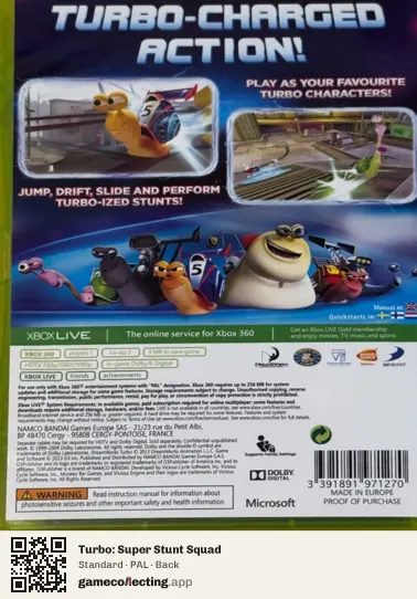 Turbo: Super Stunt Squad Xbox 360, PAL box back