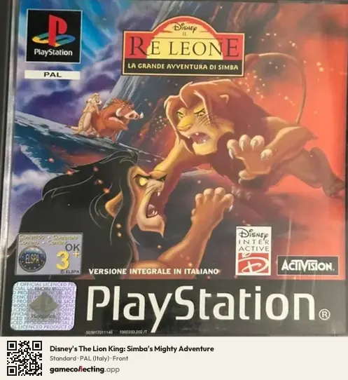 Disney's The Lion King: Simba's Mighty Adventure PlayStation, Italy box front