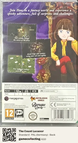 The Count Lucanor Nintendo Switch, Germany box back