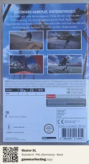 Skater XL Nintendo Switch, Germany box back