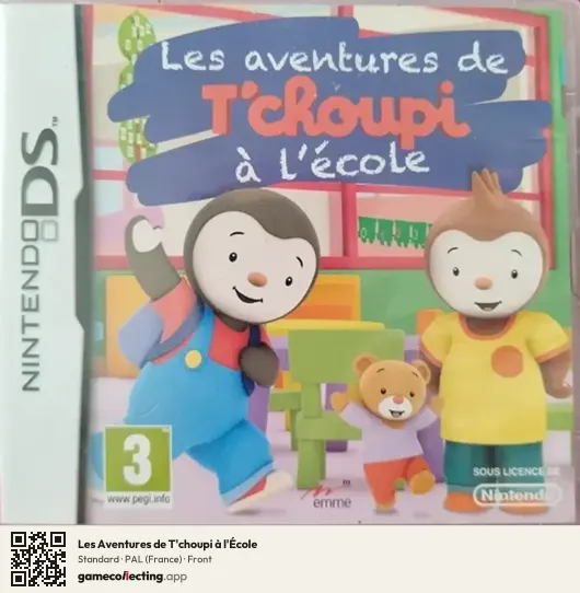 Les Aventures de T'choupi à l'École Nintendo DS, France box front