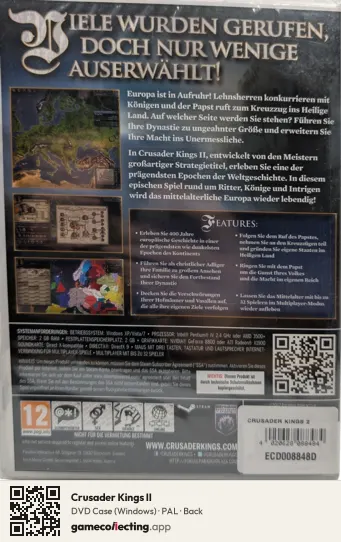 Crusader Kings II Computer, PAL box back