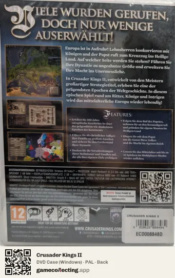 Crusader Kings II Computer, PAL box back