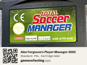 Alex Ferguson's Player Manager 2002 Game Boy Advance, PAL cartridge label
