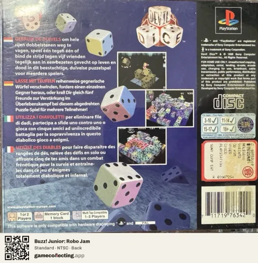 Buzz! Junior: Robo Jam PlayStation 2, NTSC box back
