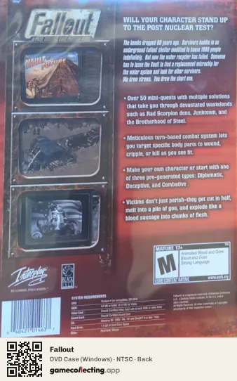 Fallout Computer, NTSC box back