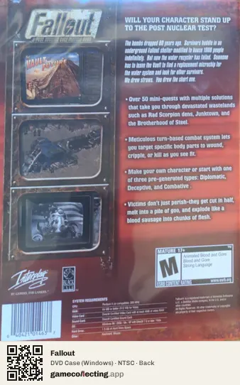 Fallout Computer, NTSC box back