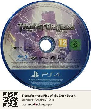 Transformers: Rise of the Dark Spark PlayStation 4, PAL disc