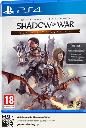 Middle-earth: Shadow of War PlayStation 4, Europe box front