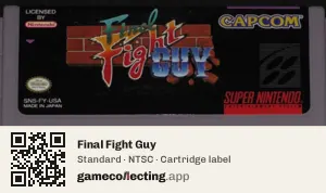 Final Fight Guy Super Nintendo Entertainment System, NTSC cartridge label