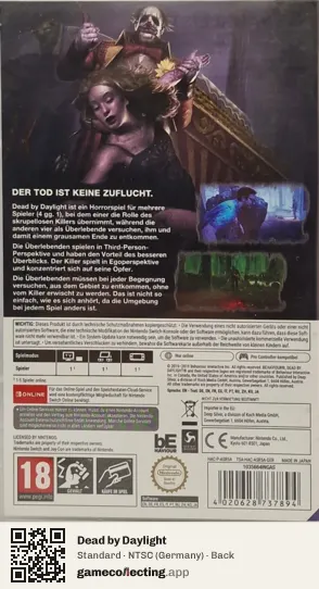 Dead by Daylight Nintendo Switch, Germany box back