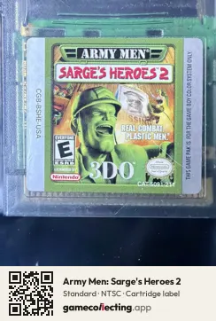 Army Men: Sarge's Heroes 2 Game Boy Color, NTSC cartridge label