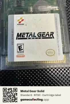 Metal Gear Solid Game Boy Color, NTSC cartridge label