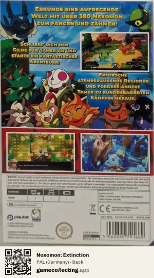 Nexomon: Extinction Nintendo Switch, Germany box back