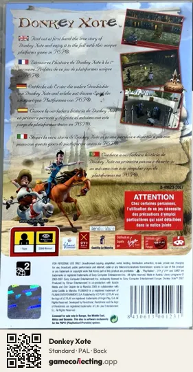 Donkey Xote PlayStation Portable, PAL box back