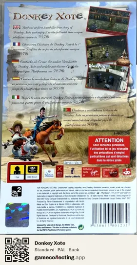 Donkey Xote PlayStation Portable, PAL box back