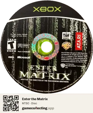 Enter the Matrix Xbox, NTSC disc