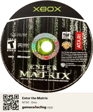 Enter the Matrix Xbox, NTSC disc