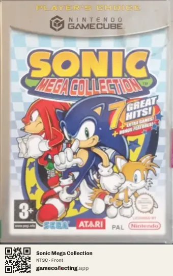 Sonic Mega Collection Nintendo GameCube, NTSC box front