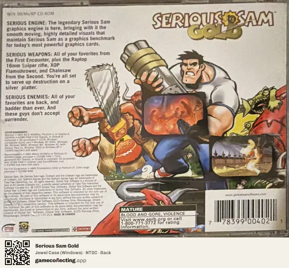 Serious Sam Gold Computer, NTSC box back