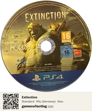 Extinction PlayStation 4, PAL disc