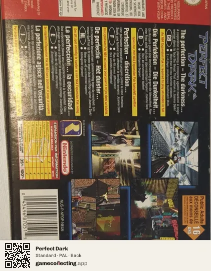 Perfect Dark Nintendo 64, PAL box back