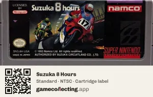 Suzuka 8 Hours Super Nintendo Entertainment System, NTSC cartridge label