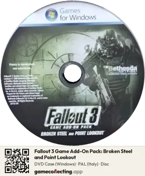 Fallout 3 Game Add-On Pack: Broken Steel and Point Lookout Computer, PAL disc