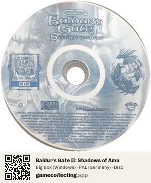 Baldur's Gate II: Shadows of Amn Computer, PAL disc