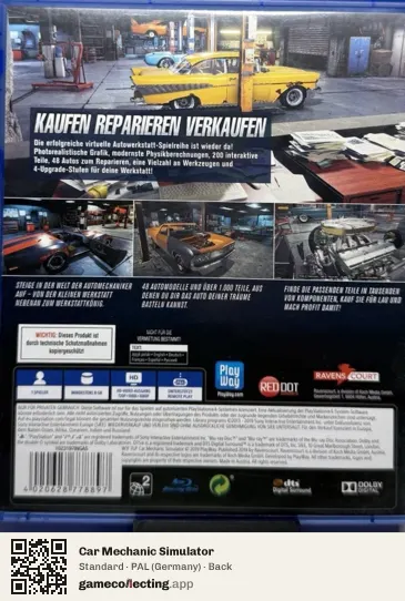 Car Mechanic Simulator PlayStation 4, Germany box back