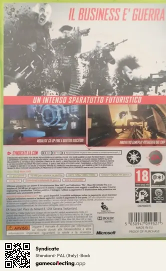 Syndicate Xbox 360, Italy box back