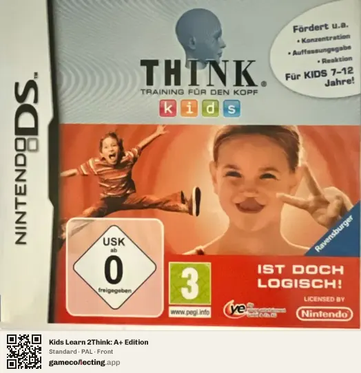 Kids Learn 2Think: A+ Edition Nintendo DS, PAL box front