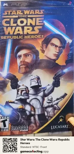 Star Wars: The Clone Wars: Republic Heroes PlayStation Portable, NTSC box front