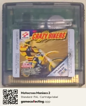 Motocross Maniacs 2 Game Boy Color, PAL cartridge label