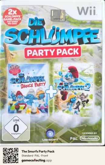 The Smurfs Party Pack Nintendo Wii, PAL box front