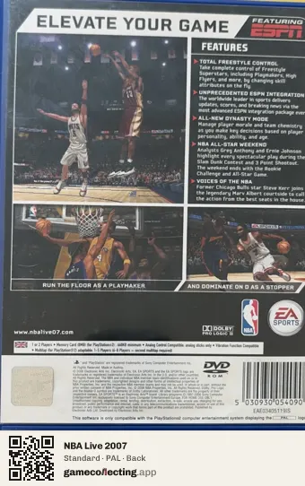 NBA Live 2007 PlayStation 2, PAL box back