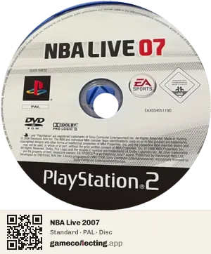 NBA Live 2007 PlayStation 2, PAL disc