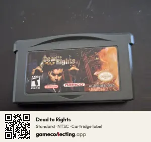 Dead to Rights Game Boy Advance, NTSC cartridge label