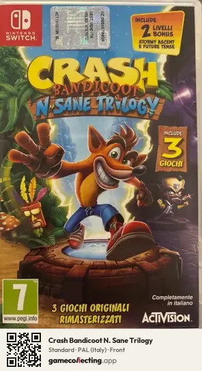 Crash Bandicoot N. Sane Trilogy Nintendo Switch, Italy box front