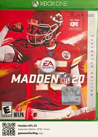Madden NFL 20 Xbox One, NTSC box front