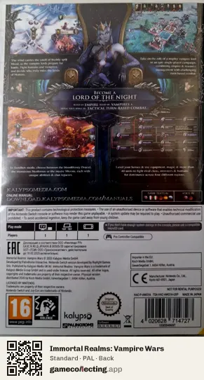 Immortal Realms: Vampire Wars Nintendo Switch, PAL box back