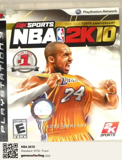 NBA 2K10 PlayStation 3, NTSC box front