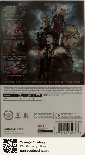 Triangle Strategy Nintendo Switch, Germany box back