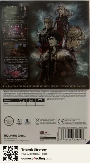 Triangle Strategy Nintendo Switch, Germany box back