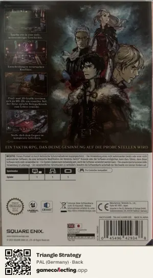 Triangle Strategy Nintendo Switch, Germany box back